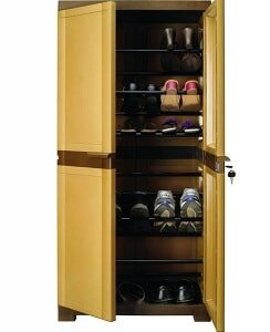 Nilkamal Freedom 18 Mini Shoe Cabinet (Sandy Brown and Dark brown)
