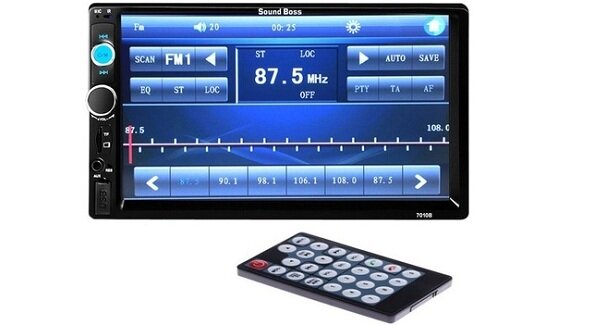 SoundBoss 2Din Bluetooth Car Video Player 7'' HD Touch Screen Stereo Radio