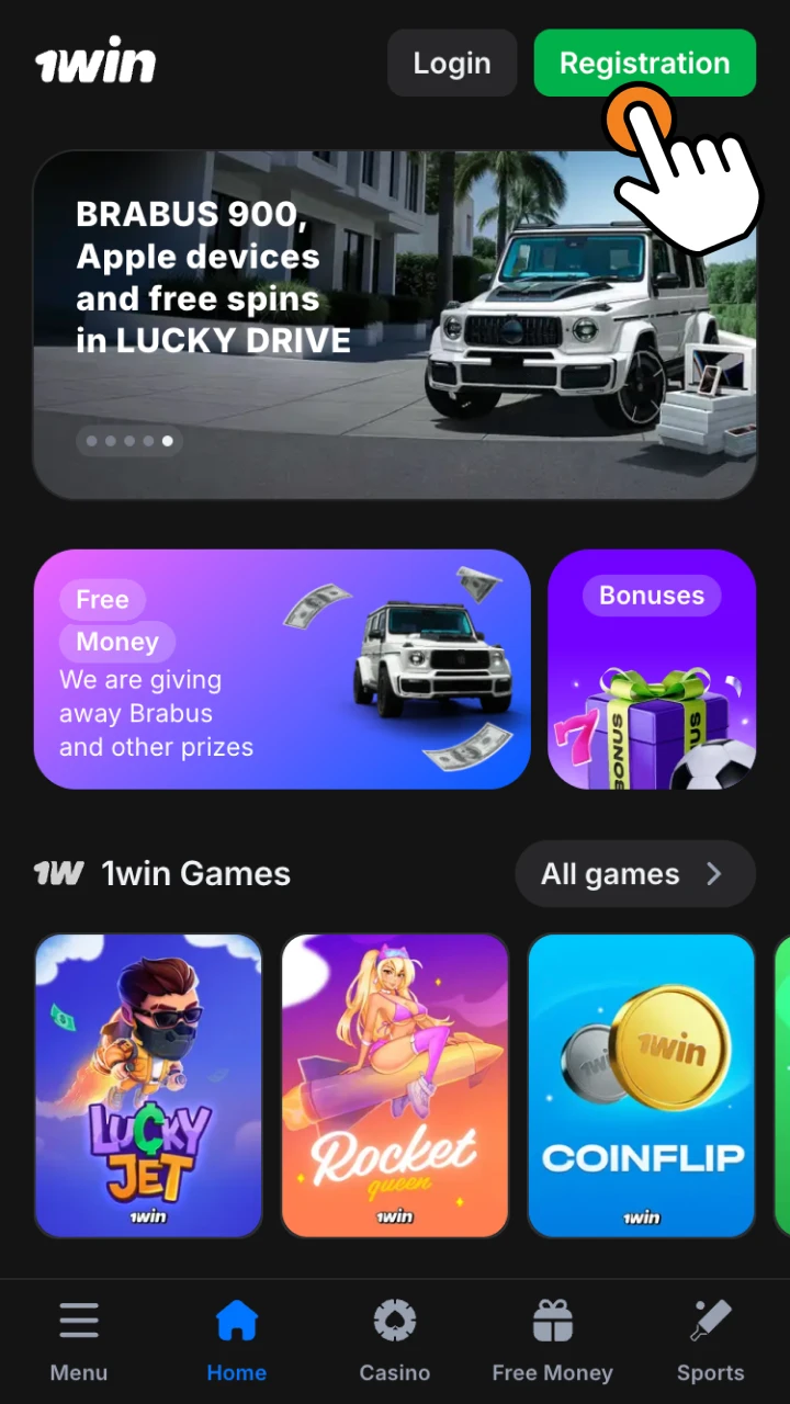 You can easily register at 1win official website.