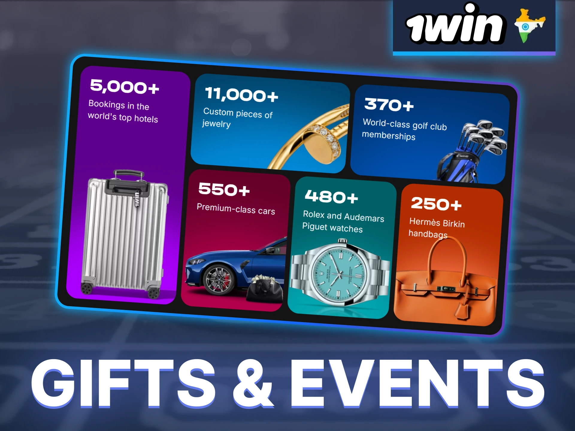 Unlock exclusive luxury gifts and premium rewards by playing at 1Win.